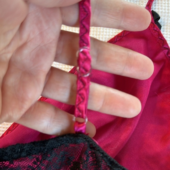 Secret Treasures Babydoll Hot Pink Polyester with Lace Size Medium - Picture 13 of 13